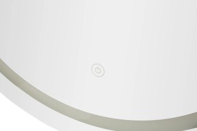 ESPELHO DE PAREDE LED OVAL 60X3,5X80 CM (3 CORES DE LUZ) PRATEADO