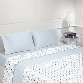 Lençóis flanela para inverno - Jogo de lençóis em flanela nacional: Azul Cama 160cm - 1 lençol superior 240 x 290 cm + 1 lençol capa ajustável 160 x 200 + 30 cm + 2 fronhas almofada 50x70 cm