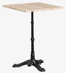 Mesa De Bar Quadrada Em Pedra Natural Azteca 60 X 60 Cm & Travertino - Preto - Sklum