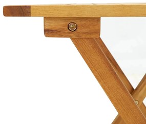 Espreguiçadeira exterior c/ apoio pés e mesa acácia maciça