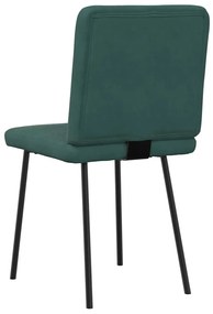 Cadeiras de jantar 6 pcs veludo verde-escuro