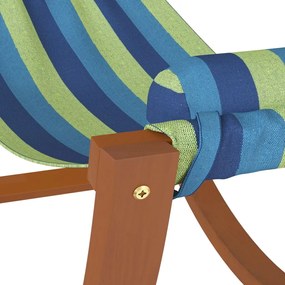 Cama de rede para crianças tecido azul e verde