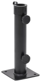 Base de guarda-sol para poste de Ø38/48 mm aço preto fosco