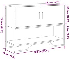 Mesa consola 100x35x74,5 cm derivados madeira carvalho castanho