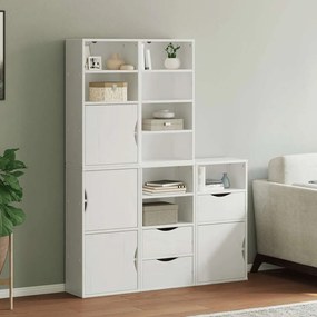 vidaXL Móveis de apoio 5 pcs ODDA pinho de madeira maciça branco