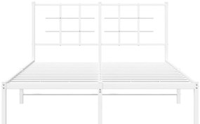 Estrutura de cama com cabeceira 140x200 cm metal branco