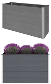 vidaXL Canteiro elevado para jardim WPC 150x50x91 cm cinzento