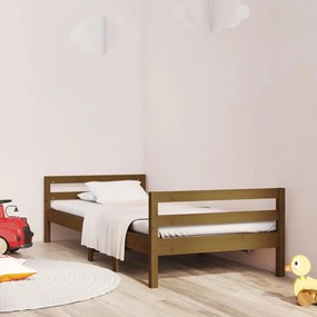 vidaXL Estrutura de cama 90x190cm madeira de pinho maciça castanho mel
