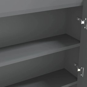 Armário espelhado para casa de banho 80x15x60 cm MDF cinzento