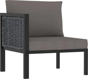 vidaXL Sofá seccional canto c/ apoio braços direito vime PE antracite