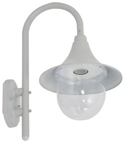 Candeeiro de parede para jardim E27 42 cm alumínio branco