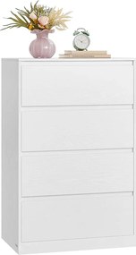 Cómoda com quatro gavetas versátil 40 x 60 x 97,4 cm Branco neve