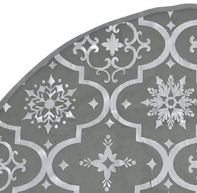 Saia de árvore de Natal luxuosa 122 cm com meia tecido cinzento