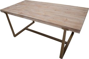 MESA DE JANTAR ANKARA 180X90X78 CM CASTANHO E DOURADO (CADEIRAS NÃO INLUÍDAS)
