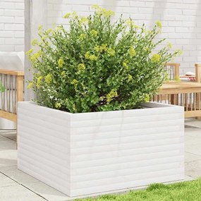 vidaXL Vaso/floreira de jardim 80x80x46 cm madeira pinho maciça branco
