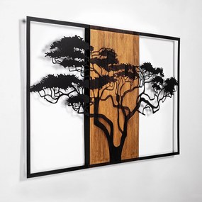 Acessório Decorativo de Parede Acácia – Nogueira e Preto – 90 x 58 cm
