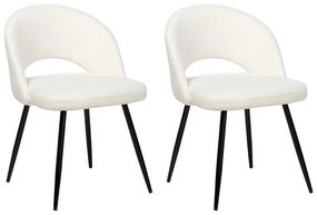 Conjunto de 2 cadeiras de jantar em bouclé branco ONAGA Beliani