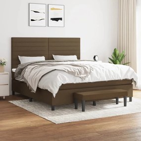vidaXL Cama com molas/colchão 160x200 cm tecido castanho-escuro