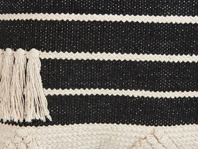 Conjunto de 2 almofadas decorativas de algodão creme e preto 50 x 50 cm CHITTOOR Beliani