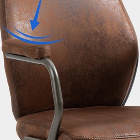 Cadeira de escritório Pocatello Industria Estilo Antigo Conhaque