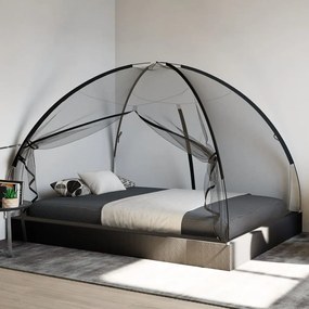 vidaXL Rede mosquiteira com portas malha 220 200x150x140 cm preto