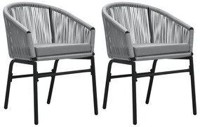 3 pcs conjunto de jantar para jardim cinzento