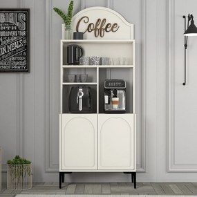 Armário de Cozinha/Sala "Caffè" - Creme e Preto - 81.3x201x35cm - Desi