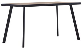 vidaXL Mesa de jantar 140x70x75 cm MDF cor madeira clara e preto