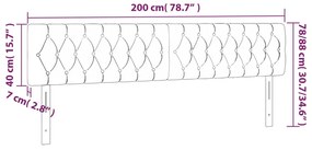 Cabeceira de cama 2 pcs veludo 100x7x78/88 cm cinzento-escuro