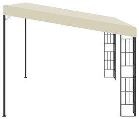 Gazebo de montagem na parede 3x4 m tecido creme