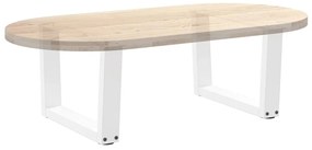 Pés para mesa de centro em V 2 peças Branco 50x(30-31,3) cm Aço