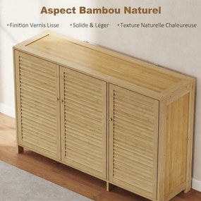 Sapateira, Armário para Calçado, 120 x 35 x 80 cm, Capacidade para 18 Pares, Madeira Natural