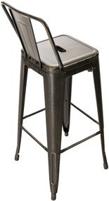 Banco de bar Mason em metal 44 x 96 x 43 cm Preto + Dourado