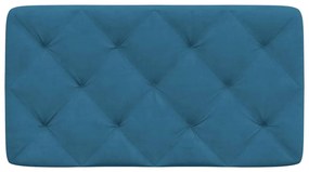 Almofadão de cabeceira 90 cm veludo azul