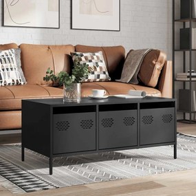 Mesa de centro 101,5x50x43,5 cm aço laminado a frio preto