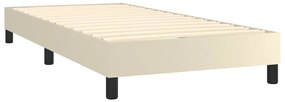 Estrutura de cama 90x200 cm couro artificial cor creme
