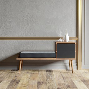 Hall Stand Fiume – Walnut e Antracite – 120x40x45 cm