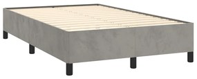 Cama boxspring com colchão 120x190 cm veludo cinzento-claro
