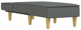 Chaise longue tecido cinzento-escuro