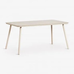 Mesa De Jardim Retangular 160x90 Cm Em Vidro Arhiza Tapioca Bege - Sklum