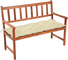 vidaXL Banco de jardim c/ almofadão 120 cm madeira acácia maciça