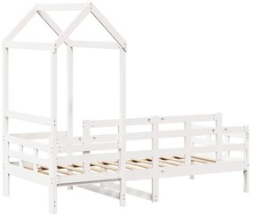Sofá-cama com telhado 80x200 cm madeira de pinho maciça branco