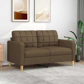 vidaXL Sofá de 2 lugares tecido 140 cm castanho