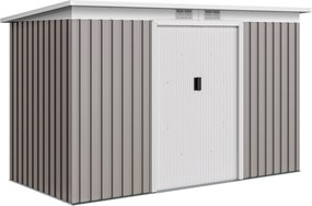 Abrigo de Jardim 280x130x172 cm Abrigo de Exterior de Aço Galvanizado com Porta Corredeira e Ventilações Cinza