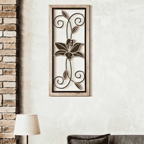 PAINEL DE PAREDE DE FERRO/MADEIRA KOMAN 26X2,5X60 CM CASTANHO E PRETO