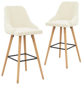 vidaXL Bancos de bar 2 pcs veludo creme