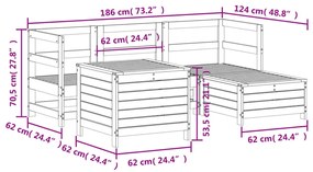 5 pcs conjunto de sofás para jardim madeira de pinho maciça