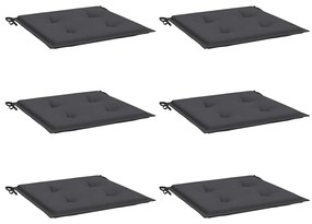 Almofadões p/ cadeiras jardim 6pcs 40x40x4 cm oxford antracite