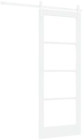Porta Deslizante com Conjunto de Hardware Branca 78x202 cm Madeira Sól