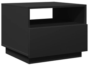 Mesa de centro com luzes LED 50x49x40 cm preto